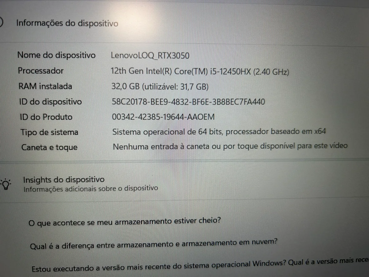 LENOVO LOQ 15IAX9E GAMER - Imagem 5